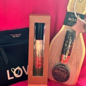 Victoria's Secret Bare Rose rollerball, pouch and Lip Gloss and Scrub Collection